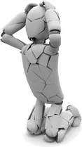 悩み崩れる人