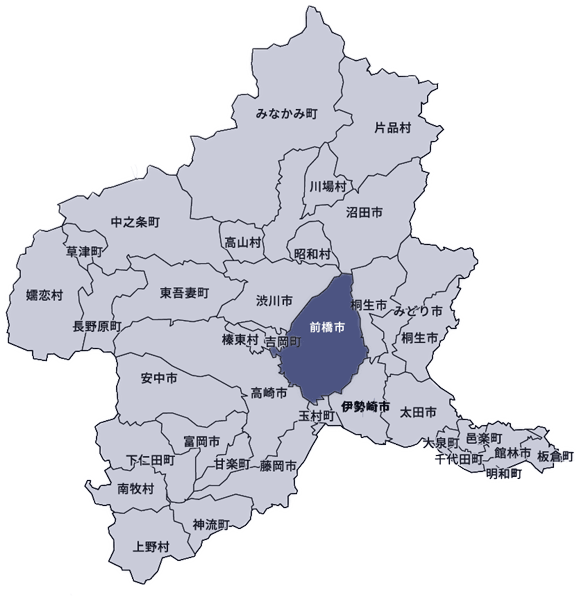 群馬県前橋の地図