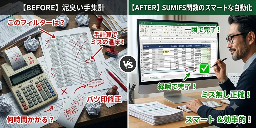 実際の表