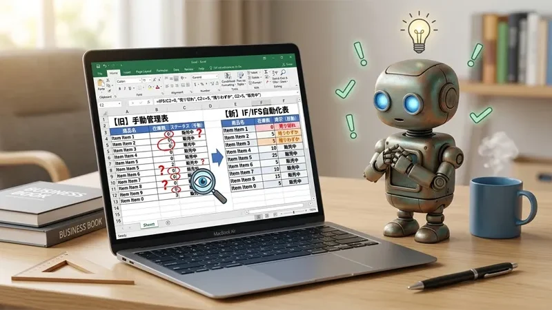 AIと学んだIF・IFS関数で在庫表示を自動化