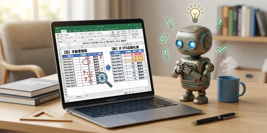 AIと学んだIF・IFS関数で在庫表示を自動化