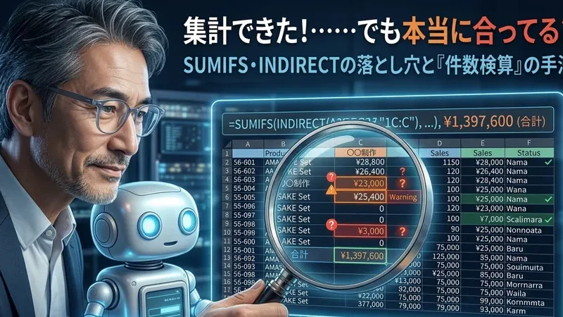 画面中央に大きな電卓やスプレッドシート