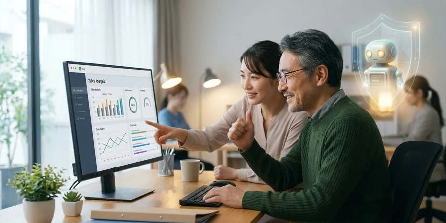 ディレクターとパート（スタッフ）さんが笑顔